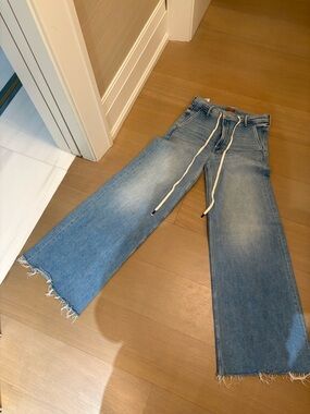 Light Blue Wide-Leg Drawcord Jeans